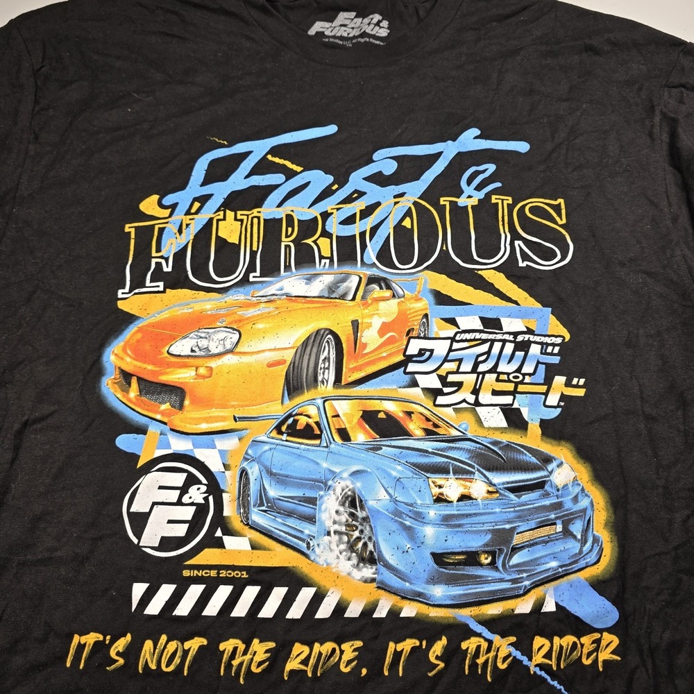 Fast And Furious Mens Shirt Black XXL Short Sleeve Movie Tee Adults Casual